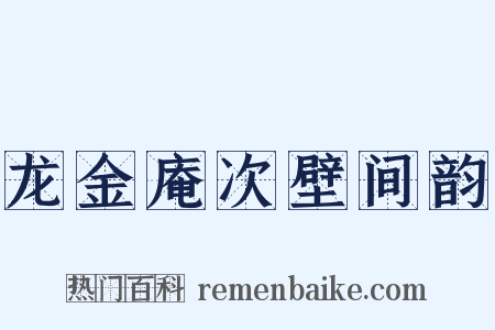 龙金庵次壁间韵是什么意思的图片